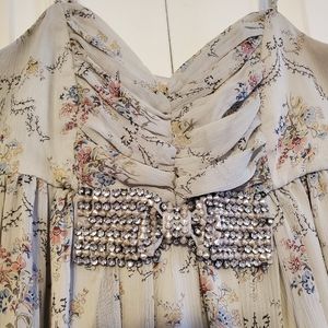 Steve Madden light gray and floral party dress